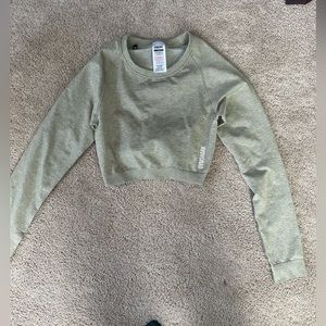 Gymshark seamless long sleeve top tan small